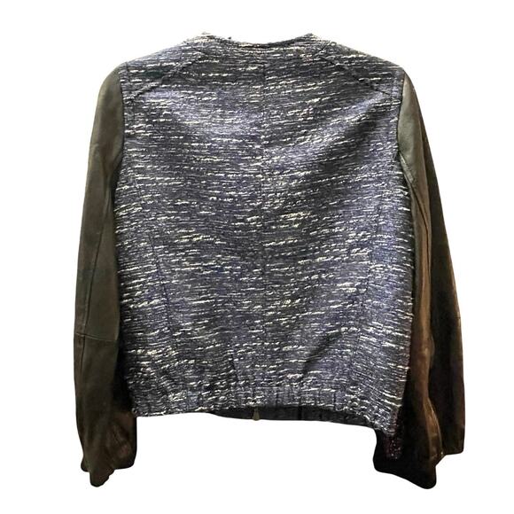 MADEWELL Women’s Shimmerweave Tweed and Leather Zip Up Bomber Jacket - Picture 6 of 6